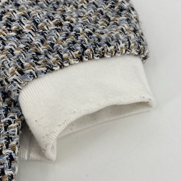 ZARA WOMEN’S SIZE SMALL TWEED BLOUSE TOP WITH FAUX PEARL *MISSING BUTTON* - Picture 9 of 14